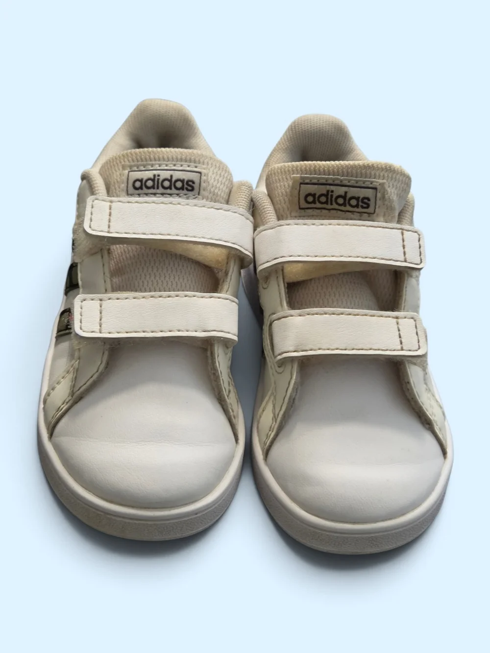 Adidas Kids Cream Sneakers with Camo Stripe Accents